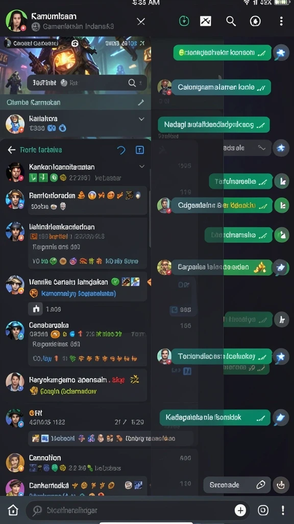 Screenshot memperlihatkan tim impian yang dibangun pemain.