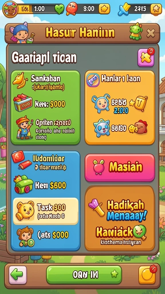 Berbagai mode permainan yang menantang dan seru.