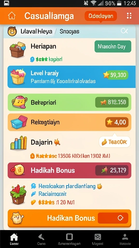 Tampilan penuh warna dari mesin slot petualangan.
