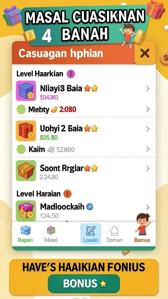Beragam tema slot yang tersedia.