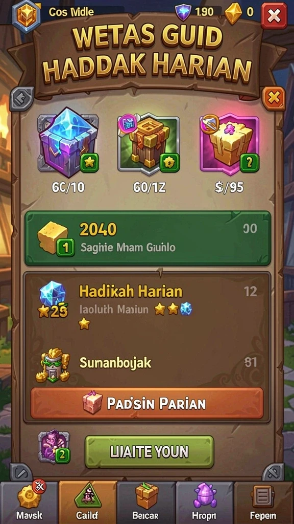 Tampilan awal permainan dengan desain yang menarik.