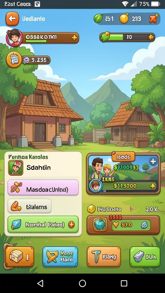 Tangkapan layar menu utama dengan berbagai pilihan game.